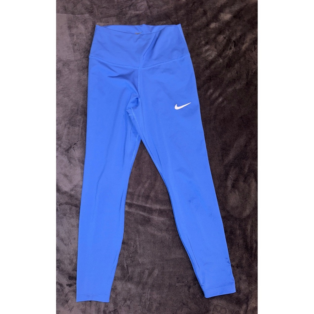 Nike Dri-FIT High Waisted Leggings Blue Athletic Tights Size M (510)